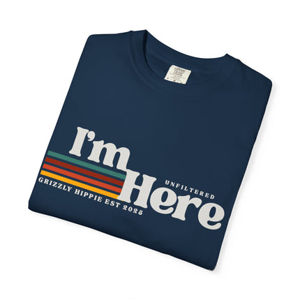 Im Here Retro Stripe Tee Soft Garment Dyed Casual T Shirt