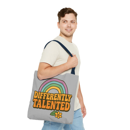 Differently Talented Rainbow Tote Bag — Retro Floral AOP Canvas