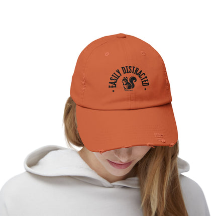 Easily Distracted, Unisex Distressed Cap