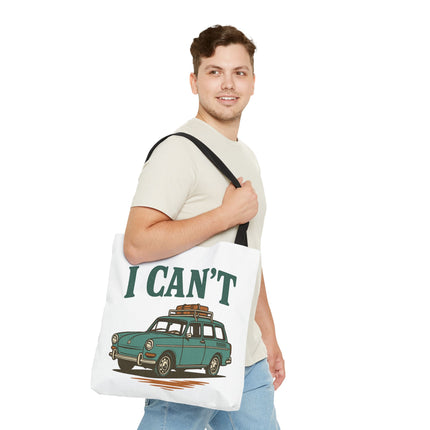 “I CAN’T” Road Trip Vintage Station Wagon Canvas Tote Bag