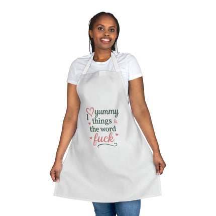 I love Yummy things and the word fuck - Apron, 5-Color Straps (AOP)