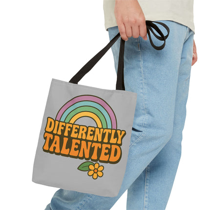 Differently Talented Rainbow Tote Bag — Retro Floral AOP Canvas