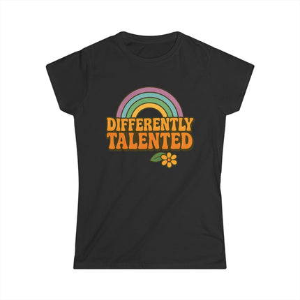 Differently Talented Rainbow Tee — Retro Flower Women’s T-Shirt