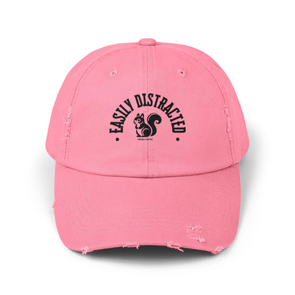 Easily Distracted, Unisex Distressed Cap
