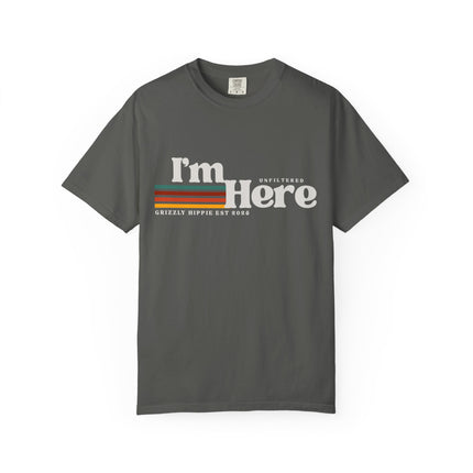 Im Here Retro Stripe Tee Soft Garment Dyed Casual T Shirt
