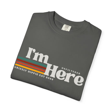 Im Here Retro Stripe Tee Soft Garment Dyed Casual T Shirt
