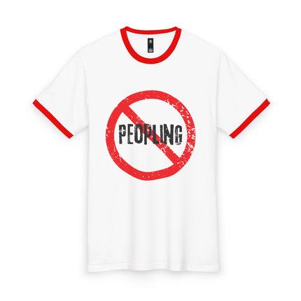 No Peopling, Men's Ringer Tee - Thought-Provoking Casual Shirt