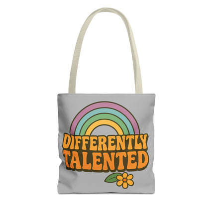 Differently Talented Rainbow Tote Bag — Retro Floral AOP Canvas