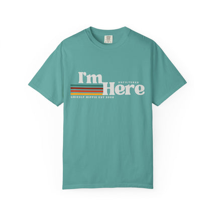 Im Here Retro Stripe Tee Soft Garment Dyed Casual T Shirt