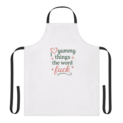 I love Yummy things and the word fuck - Apron, 5-Color Straps (AOP)